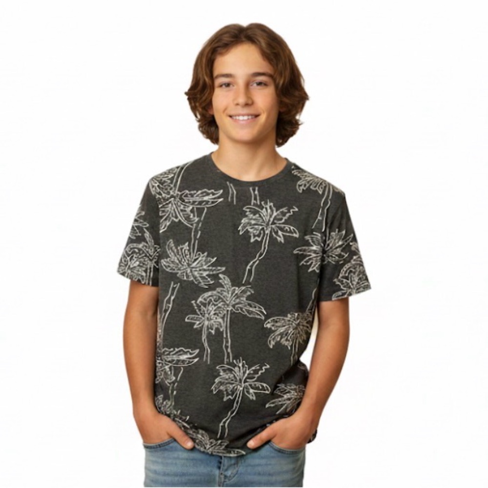 Old Navy Tropical Palm Tree Print Design Men XS T-Shirt Tee Beach Cali Poolside